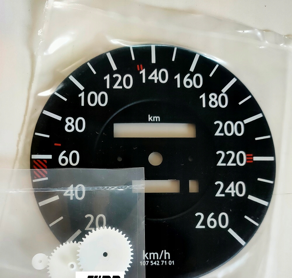 Tarcza prędkościomierza + zębatki mile na km Mercedes R107 - obrazek 4