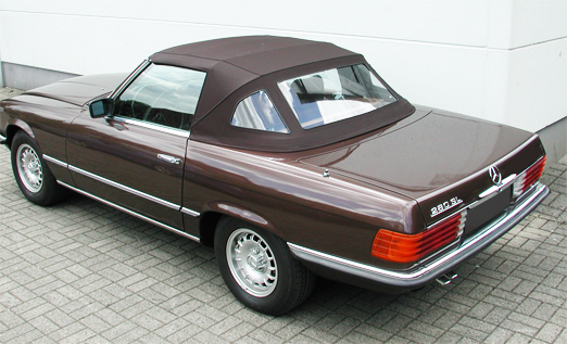 Dach miękki Softtop Mercedes R107 brązowy z 2 uszczelkami i linkami