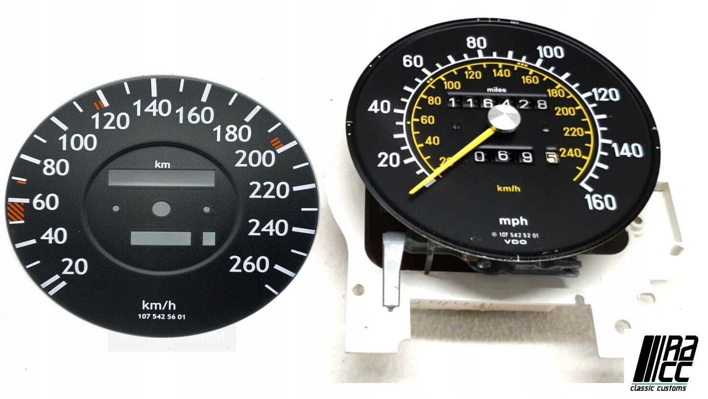 Tarcza prędkościomierza + zębatki mile na km Mercedes R107 - obrazek 5