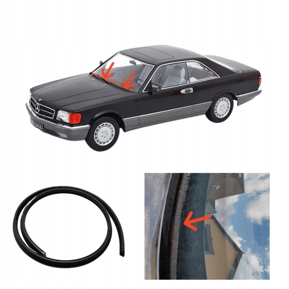 Uszczelka podszybia szyby przód Mercedes C126 SEC W126 SEL
