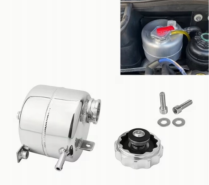 Zbiorniczek wyrównawczy Mini Cooper R50 R52 R53 Aluminiowy srebrny - obrazek 2