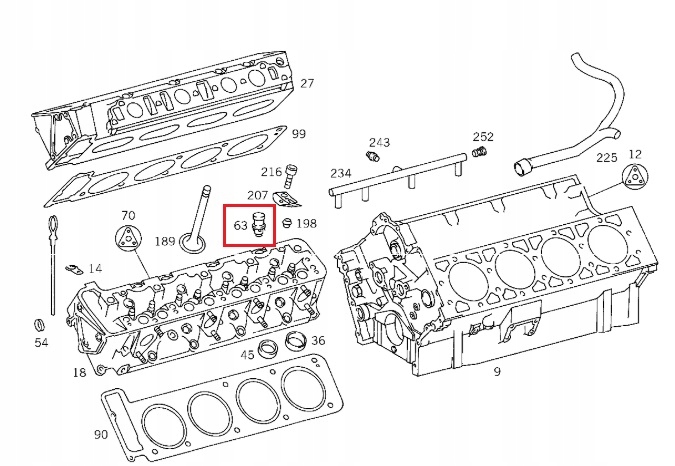 Tulejka wtryskiwacza Mercedes M102 M116 M117 - obrazek 2