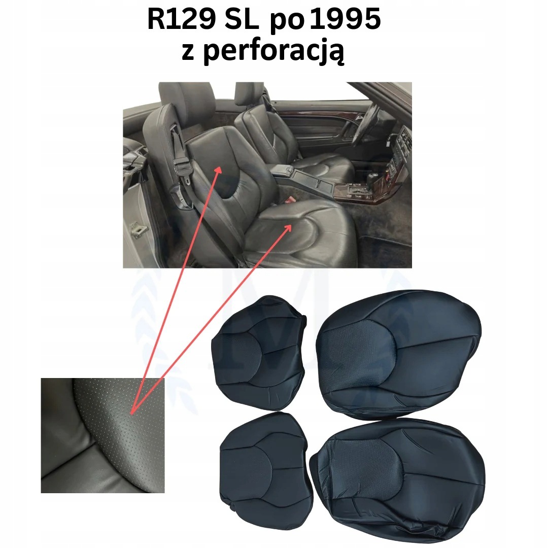 Pokrowiec na siedzenia Mercedes R129 po 95 MB-Tex komplet z perforacją